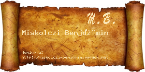 Miskolczi Benjámin névjegykártya
